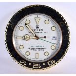 A ROLEX SHOP DISPLAY ADVERTISING WALL CLOCK. 33 cm diameter.