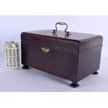 A LARGE GEORGE III MAHOGANY BOX with brass fittings. 28 cm x 18 cm x 16 cm.