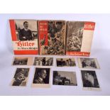 THREE GERMAN MILITARY ADOLF HITLER MAGAZINES together with similar post cards. (qty)