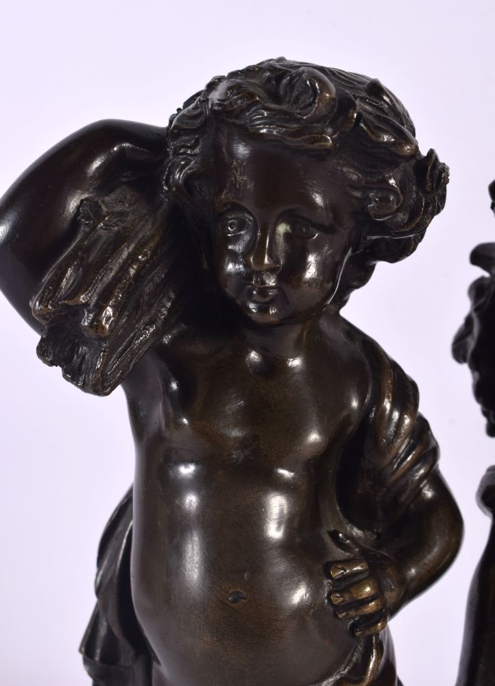 French School (19th Century) Pair, Bronze, Putti. 22 cm high. - Image 3 of 5