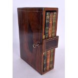 A FINE EARLY 19TH CENTURY ROSEWOOD UNUSED TRIPLE BOOK CASE. 24 cm x 18 cm.