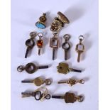 A QUANTITY OF OLD POCKET WATCH KEYS. (12)