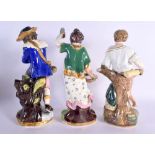 19th century Staffordshire set of three seasons after figures originally modelled at Derby, possibly