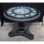 A large continental Sevres style country house table 86 x 107.