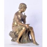 A 19th Century bronze figure of a female 18cm.