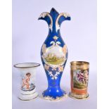 Chamberlain Worcester spill vase painted with Orpheus and Eiridice and a Chamberlain spill vase depi