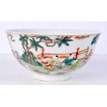 A Chinese porcelain bowl decorated with figures engaged in various pursuits 8 x 16 cm.