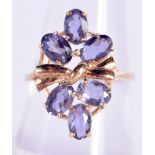 A 10K GOLD AND TANZANITE RING. O. 2.9 grams.