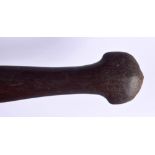 A RARE 19TH CENTURY FIJIAN TRIBAL CARVED ENGRAVED WOOD CLUB PADDLE. 97 cm long.