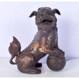 A Chinese bronze incense burner in the form of a Foo dog incense burner 17 x 14 cm
