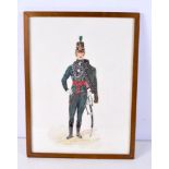 19th Century Framed watercolour of a Soldier signed T G Rolph 37 x 27 cm