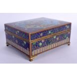 A FINE EARLY 20TH CENTURY JAPANESE MEIJI PERIOD CLOISONNE ENAMEL CASKET decorated all over with bird