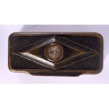 A 19TH CENTURY EUROPEAN CARVED RHINOCEROS HORN COMPASS SNUFF BOX. 60 grams. 8 cm x 4 cm.