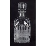 AN ORREFORS PRINCESS OF WALES GLASS DECANTER. 24 cm high.