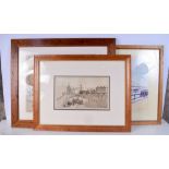A FRAMED PASTEL by Pascal Djabuli, together with a framed watercolour Hugh Blanche and a print of a