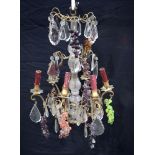 A Venetian glass fruit chandelier 60 x 38 cm