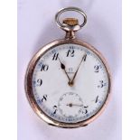 A SILVER OMEGA POCKET WATCH. 4.75 cm diameter.