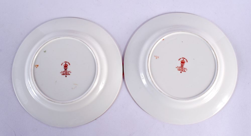 Early 20th century Royal Crown Derby pattern 1128, two cups, saucers and side plates. Plates 16cm d - Image 5 of 9