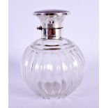 AN ART DECO SILVER AND ENAMEL SCENT BOTTLE. Birmingham 1925. 251 grams. 16 cm x 7.5 cm.