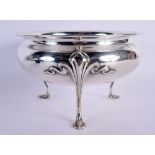 AN ART NOUVEAU SILVER ROSE BOWL. 725 grams. Sheffield 1903. 21.5 cm x 12.75 cm.