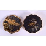 A LATE 19TH CENTURY JAPANESE MEIJI PERIOD S KOMAI MIXED METAL BROOCH together with a similar amita b