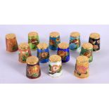 TWELVE CHINESE CLOISONNE THIMBLES. 132 grams. 2.5 cm x 2 cm. (12)