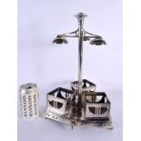 A LARGE ART DECO WMF SILVER PLATED TANTALUS of stylish form. 38 cm x 18 cm.