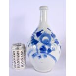 A LATE 19TH CENTURY KOREAN BLUE AND WHITE PORCELAIN VASE painted with floral sprigs. 29 cm high.