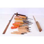 A quantity of hand tools, chisels, rules etc (Qty)