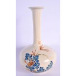 A CHARMING EARLY 20TH CENTURY JAPANESE MEIJI PERIOD SATSUMA VASE by Tozan, enamelled with a blossomi