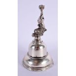 A CONTINENTAL SILVER FISH BELL. 225 grams. 15 cm high.