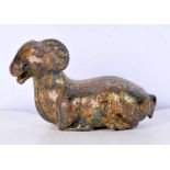 A Chinese gilt bronze Ram 8 x 14 cm.