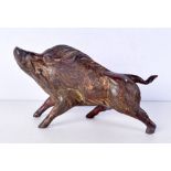 A Chinese bronze boar 16 x 26 cm