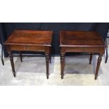 A pair of Mahogany side tables 60 x 60 x50 cm (2)