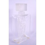 A LARGE LALIQUE GLASS SCENT BOTTLE AND STOPPER. 21 cm high.