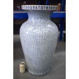 A LARGE CHINESE BLUE AND WHITE CALLIGRAPHY VASE probably 19th century, painted all over with charact