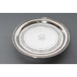 A GEORGE III SILVER SMALL STAND, maker's mark mis-struck (?A), London 1802, of circular form with