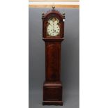 A MAHOGANY LONGCASE signed Chapman Chatham, the eight day movement with anchor escapement striking
