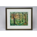PAULINE MEADE (Contemporary), Autumn Beech Wood, lino print, limited edition 6/10, signed and