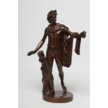 FERDINAND BARBEDIENNE (French 1810-1890), a bronze figure of Apollo Belvedere after the antique, the