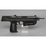 A DEACTIVATED POLISH PM63 RAK SUBMACHINE GUN PISTOL, with moving top slide, hinged front grip,