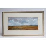 BRIAN IRVINE (1931-2013), "Farfield, Towards Bolton Abbey", watercolour and pencil, signed, artist's