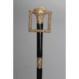 A FINE LATE VICTORIAN SWORD STICK, with 30" square section blade, black painted cane tapering to the