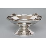 AN ART DECO SILVER BOWL, maker's mark NC Co., Birmingham 1938, of stepped conical form with
