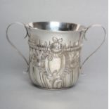 A GEORGE III SILVER LOVING CUP, possibly William Cafe, London 1763, of slight baluster form with