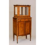 A VICTORIAN BURR WALNUT COLLECTORS CABINET of oblong form with satinwood banding and gilt metal