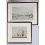 BRITISH SCHOOL (Early 19th Century), Industrial Harbour with Shipping, pencil and wash, unsigned,