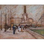 EUGENE GALIEN-LALOUE (French 1854-1941), Place de La Republique", mixed media, signed "Dupuy", 12