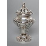 A WILLIAM IV SILVER SIFTER, maker Reily & Storer, London 1835, of inverted baluster vase form, the