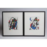 JOAN MIRO (Spanish 1893-1983), Untitled, set of four coloured lithographs, unsigned (1975), 12 1/